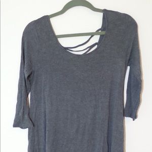 Heart Hip Gray Dress with Crisscross Back